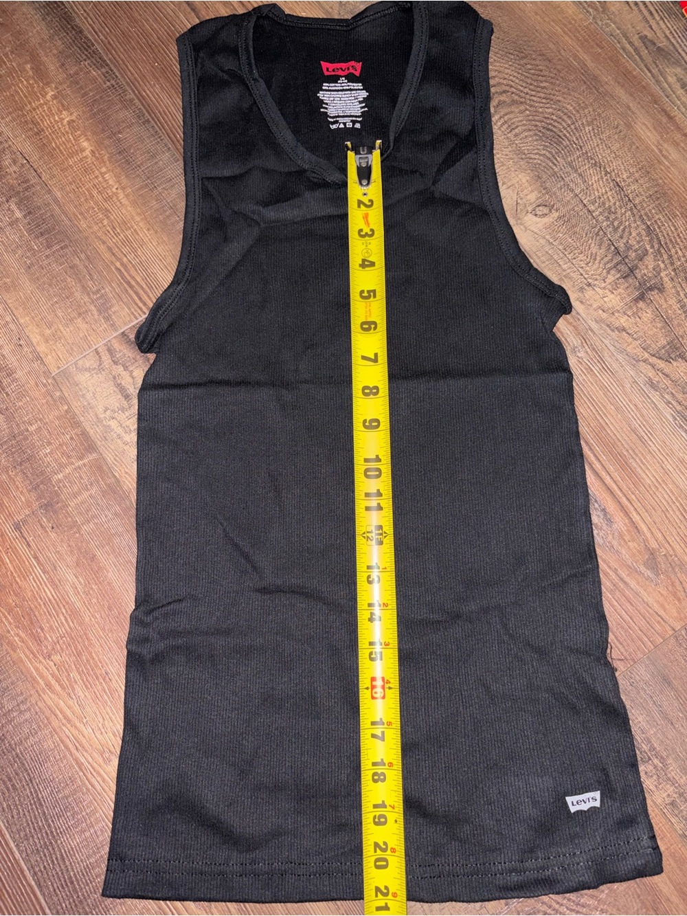 Levi’s Men’s Black Ribbed Tank Tops Sleeveless Undershirts Size Large 5 Pack - Picture 6 of 6